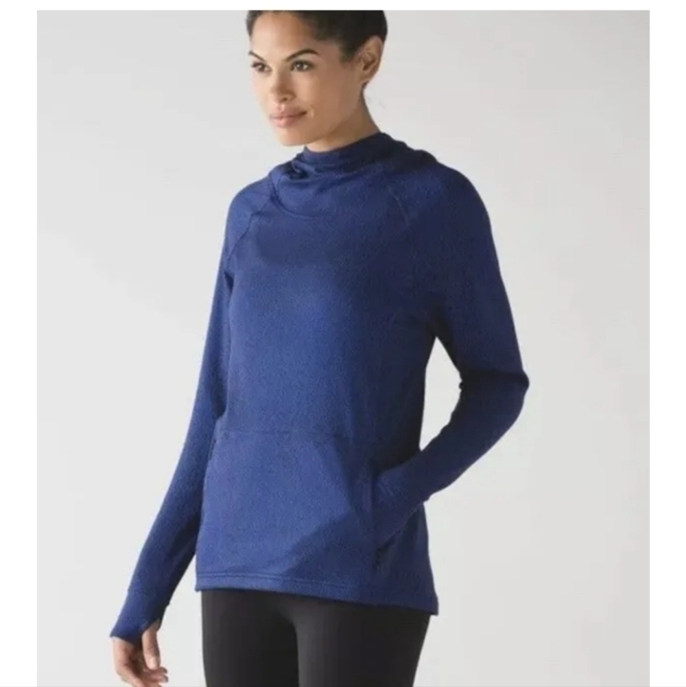 Lululemon Ready To Rulu Hoodie Jacquard Sapphire Blue Black Size 8